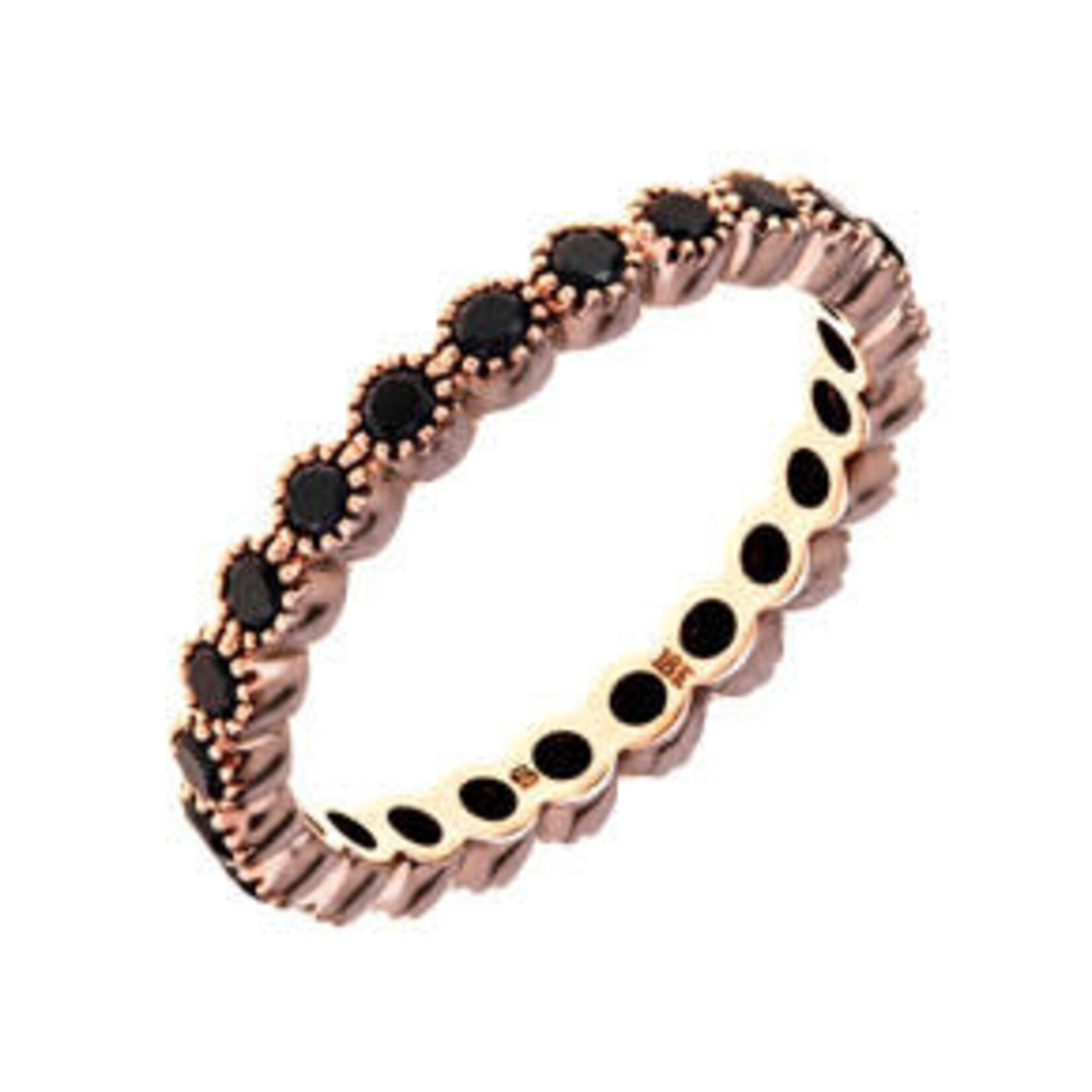 Sethi Couture Rose Gold and Black Diamond 'Bezel' Band