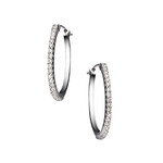 Sethi Couture 18k White Gold Micro Prong Small  Diamond Hoop Earrings