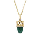 Dana Bronfman Malachite and Diamond Bullet Talisman Pendant Necklace