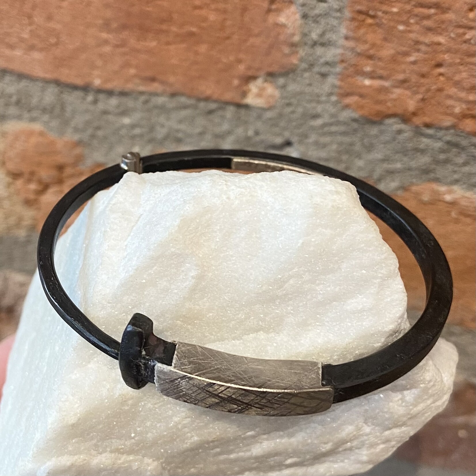 Pat Flynn 18k Palladium Collar Nail Bracelet - Size Medium