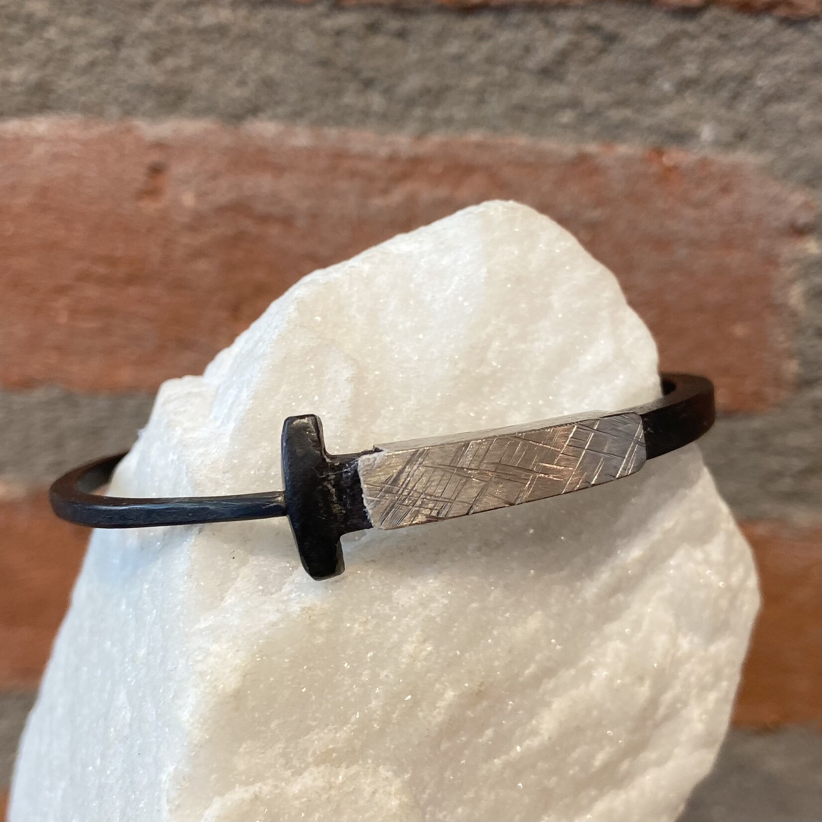 Pat Flynn 18k Palladium Collar Nail Bracelet - Size Medium