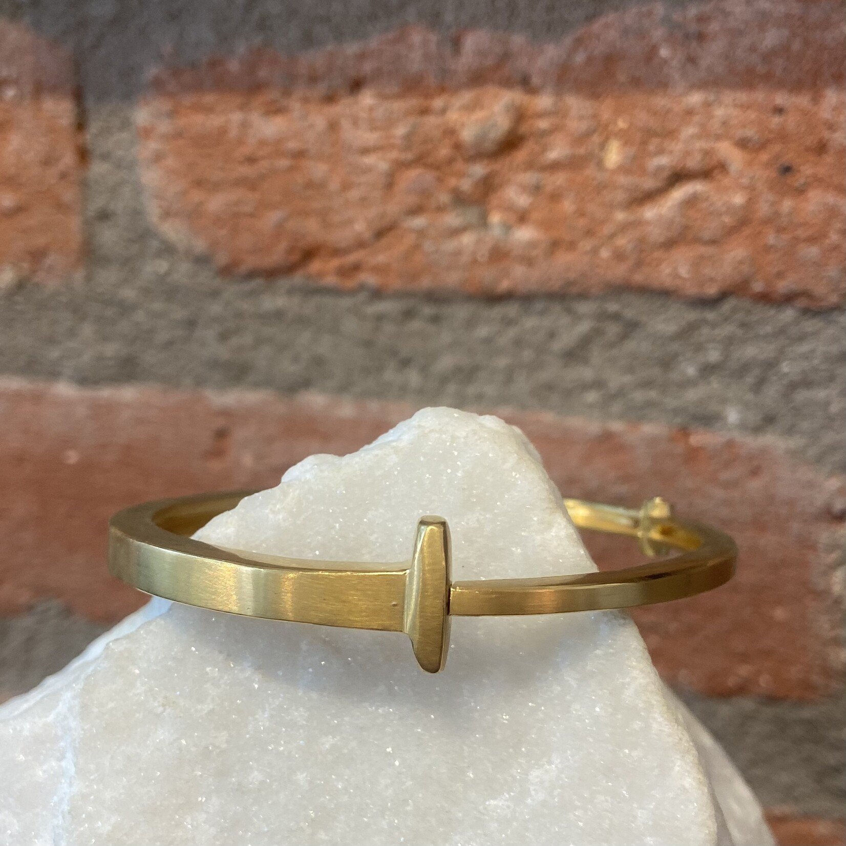 Pat Flynn 22k Solid Gold Brushed Nail Bracelet