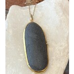 Large Slate and Single Diamond Necklace