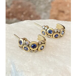 Alex Sepkus 'Candy' Yellow Gold and Blue Sapphire Huggie Earrings
