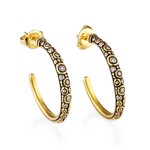 Alex Sepkus 18k Yellow Gold and Diamond Hoop Earrings