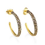 Alex Sepkus Yellow Gold and Diamond Hoop Earrings