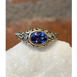 Alex Sepkus Oval Blue Sapphire and Diamond Ring