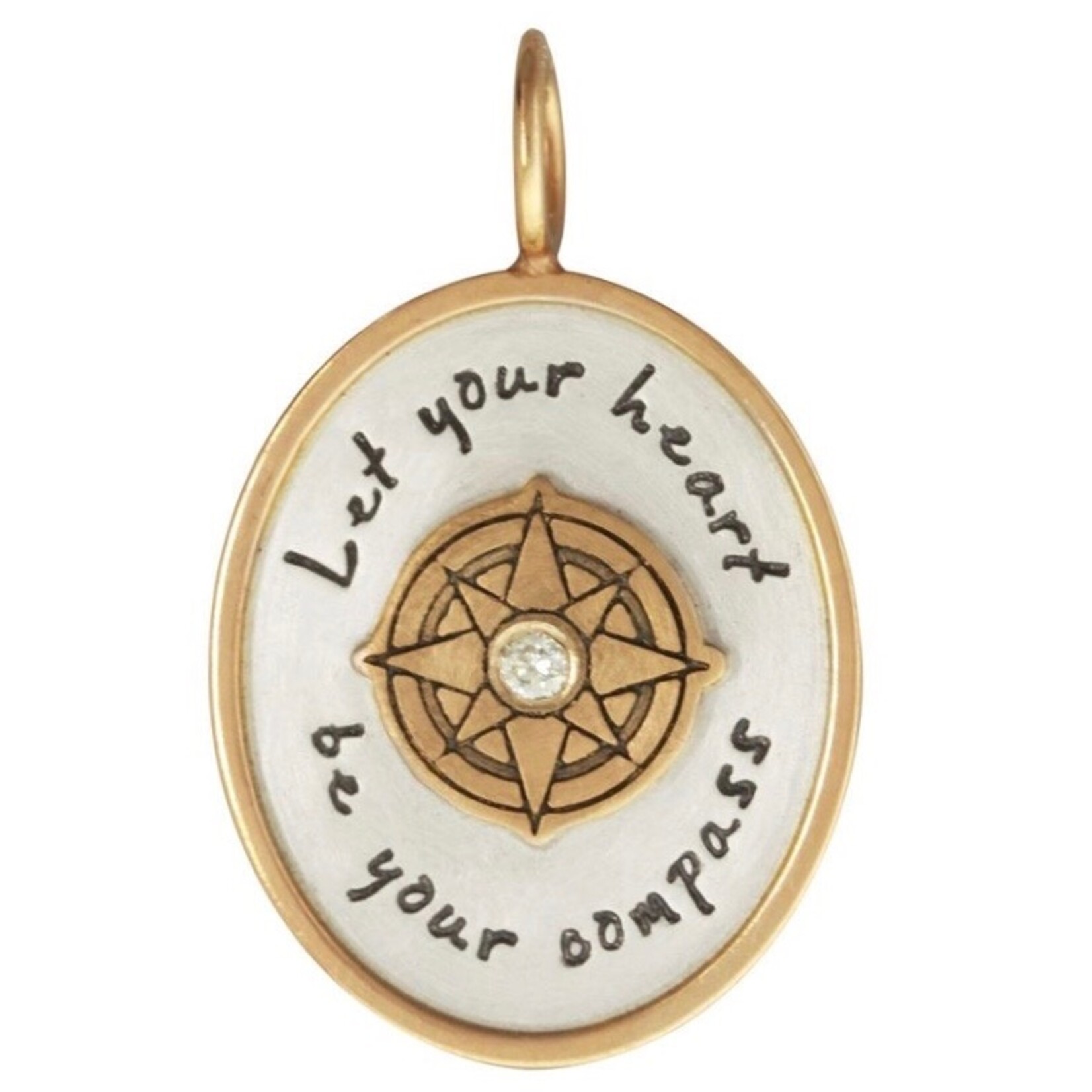 Heather Moore "Let Your Heart Be Your Compass" Oval Charm