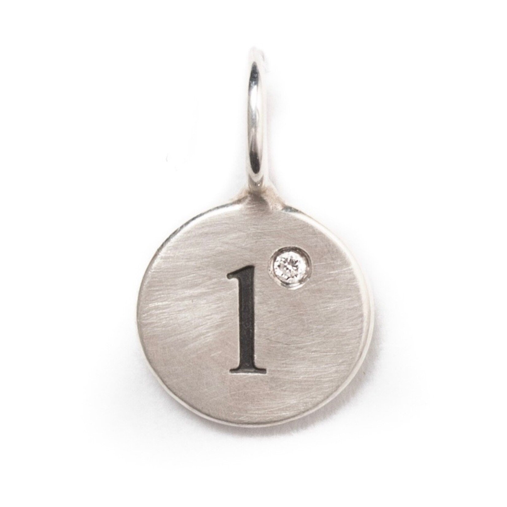 Heather Moore "L" Stamped on Sterling Silver Charm (mini) with Diamond