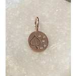 Heather Moore Custom Aspen Leaf Hand-Stamped on Mini Rose Gold Round Charm with Diamonds