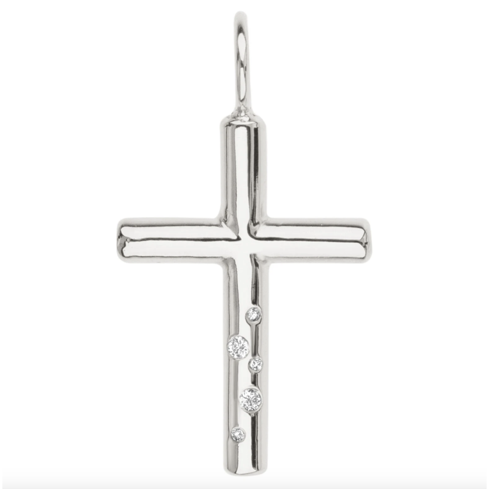 Heather Moore Sterling Silver High Polish Cross Charm with Diamonds (5)