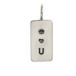 Heather Moore Sterling Silver ID Tag Charm (mini) with "EYE HEART U" Stamp