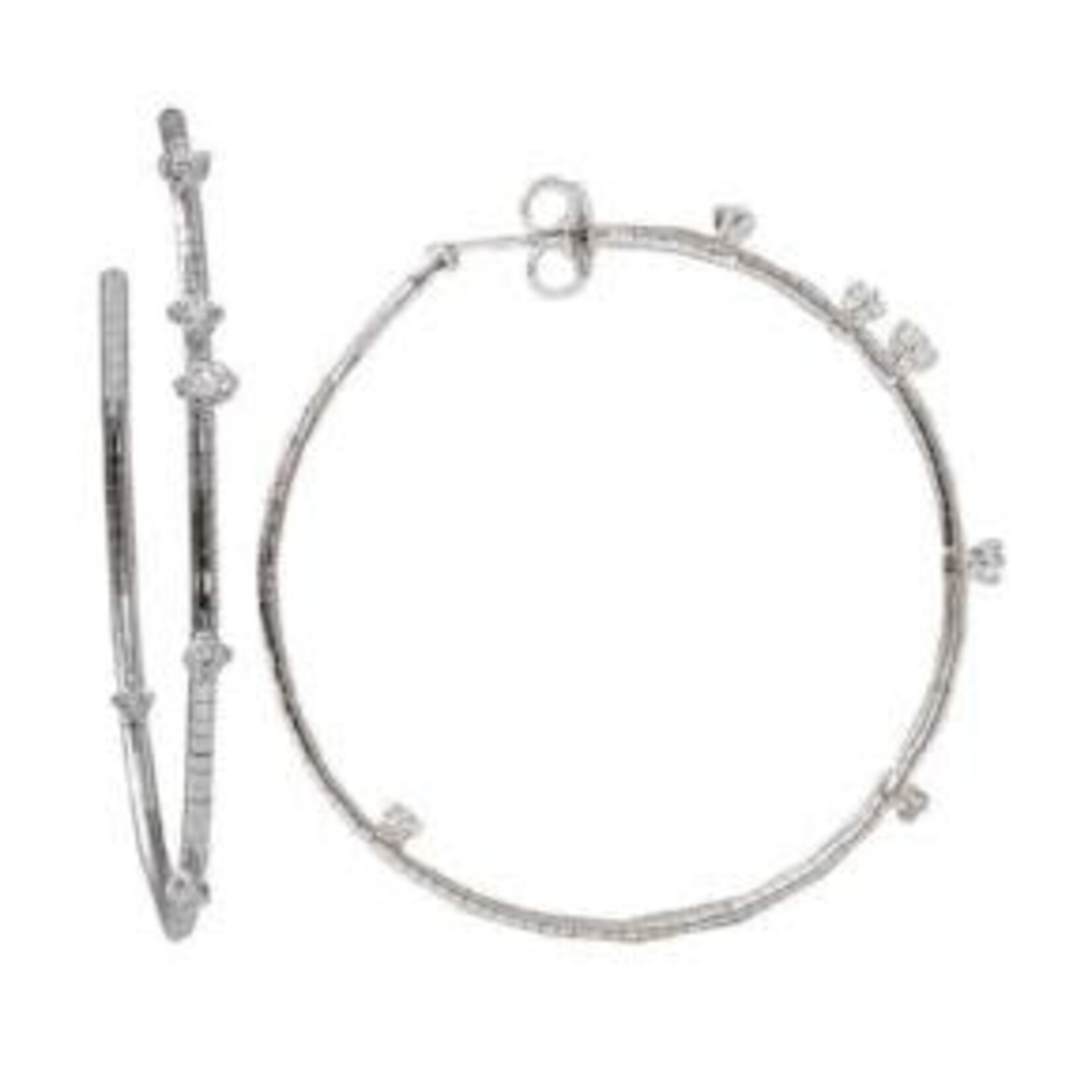 Mattia Cielo Medium Rugiada White Gold & Diamond Hoop Earrings