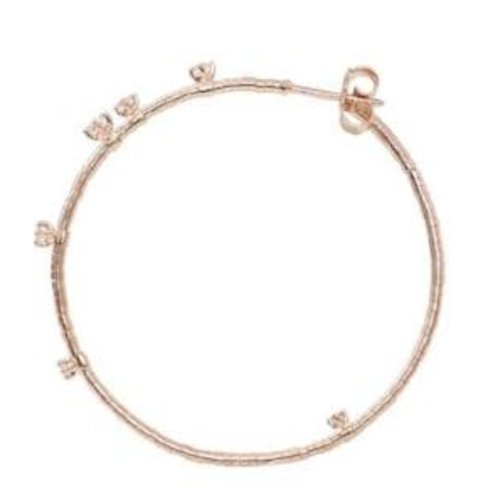 Mattia Cielo Large Rugiada Rose Gold & Diamond (.47cts) Hoop Earrings