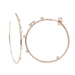 Mattia Cielo Large Rugiada Rose Gold & Diamond (.47cts) Hoop Earrings