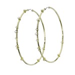 Mattia Cielo Large Rugiada 18k Yellow Gold & Diamond (.47ct) Hoop Earrings