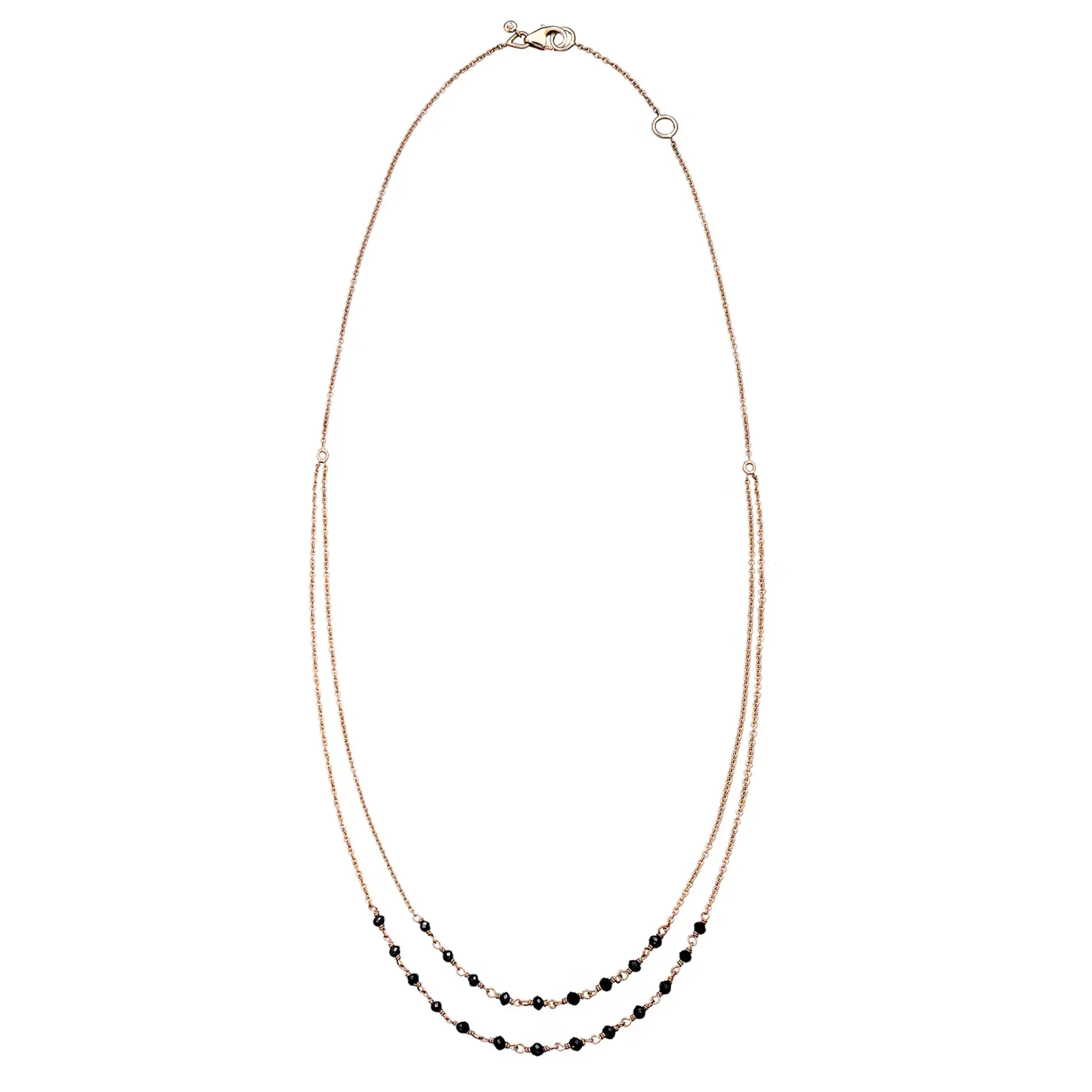 Sethi Couture Rose Gold with Black Diamonds Jillian Double Strand Necklace