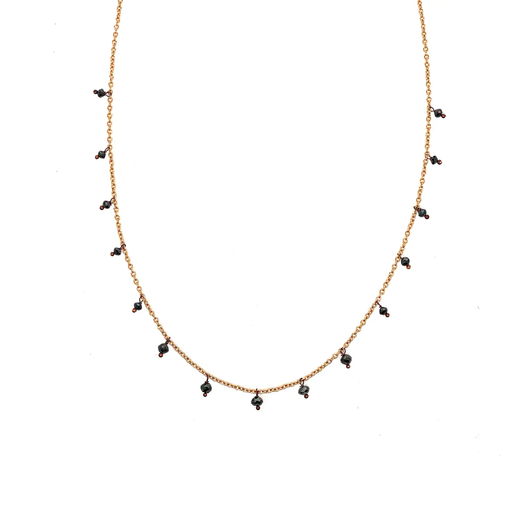 Sethi Couture Rose Gold and Black Diamond Bead Adeline Necklace
