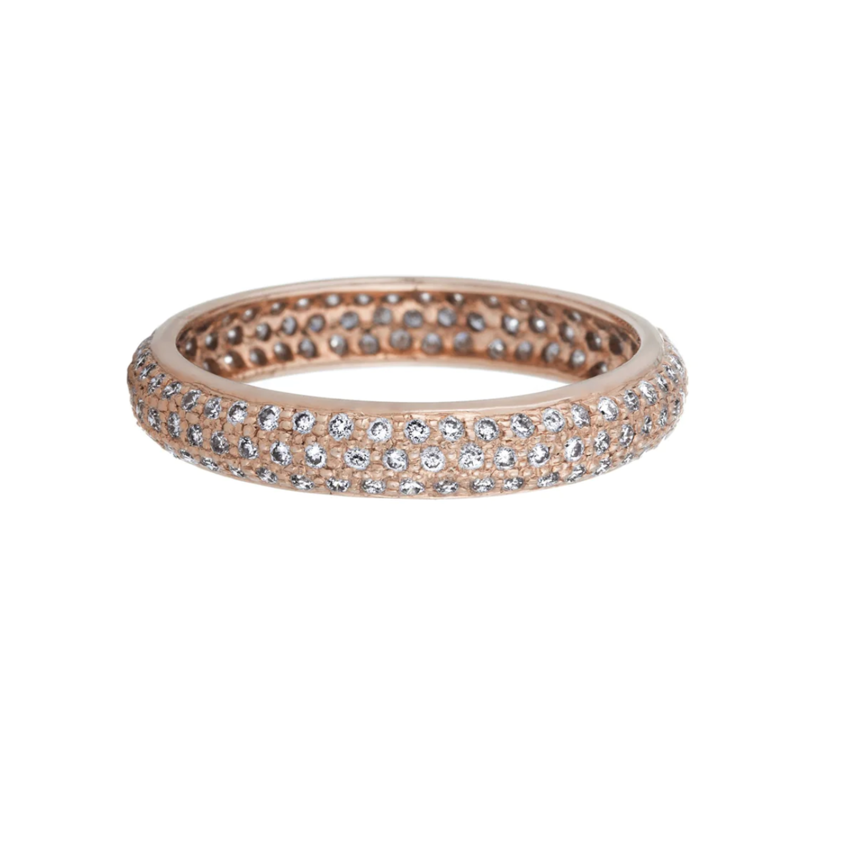 Sethi Couture Rose Gold Tire White Diamond Band Size 6.5