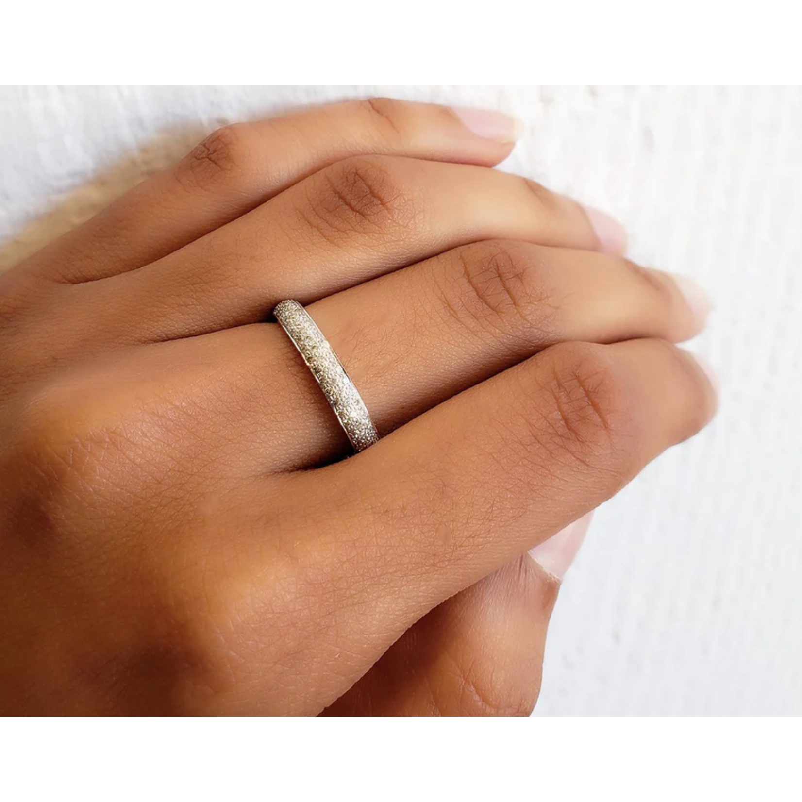 Sethi Couture Rose Gold Tire White Diamond Band Size 6.5