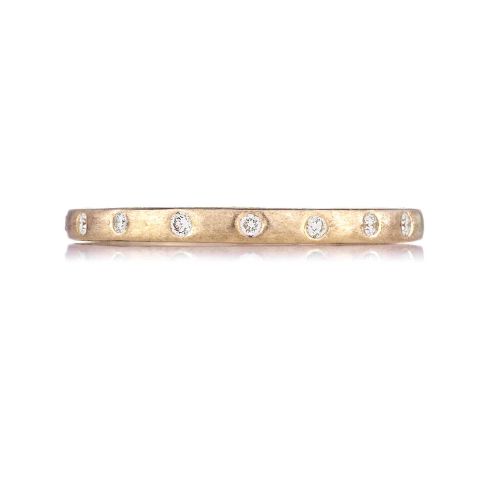 Sethi Couture Yellow Gold Dunes Narrow Diamond Brushed Band