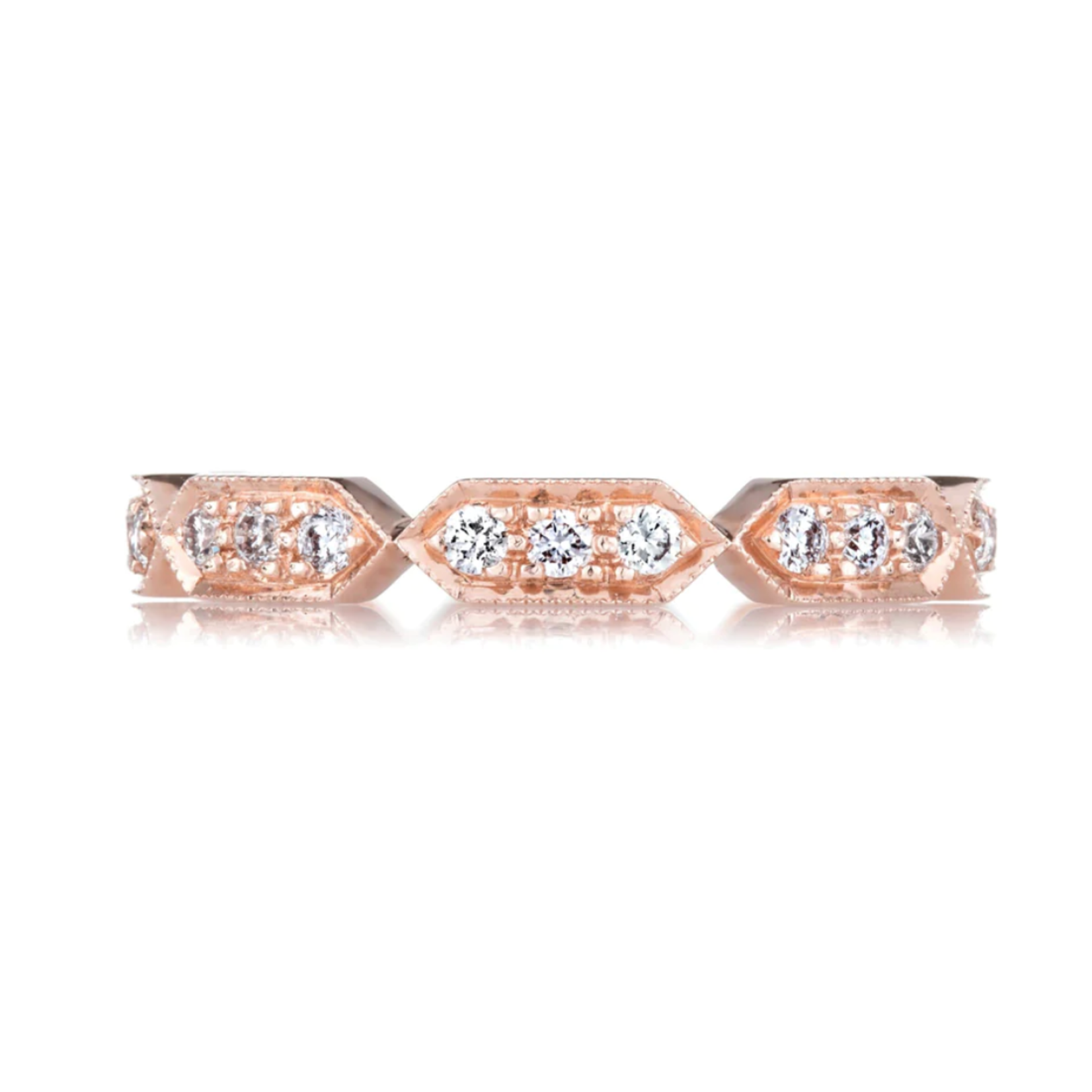 Sethi Couture Rose Gold Deco White Diamond Band