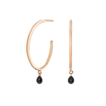 Sethi Couture Adeline Rose Gold Black Diamond Hoops