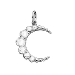 Sethi Couture White Gold Large Crescent White Rose Cut Pendant