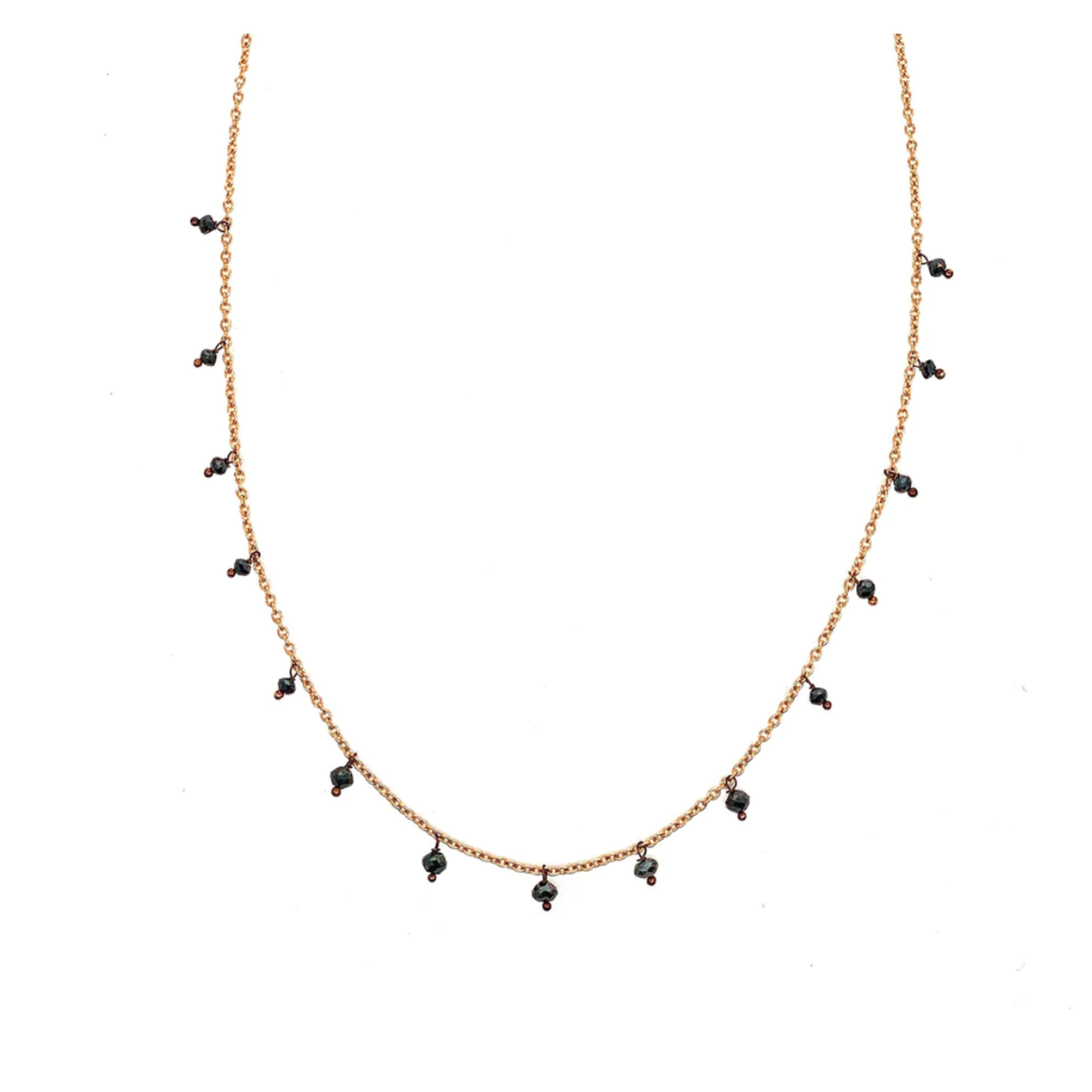 Sethi Couture Yellow Gold and Black Diamond Adeline Necklace 16"-18"