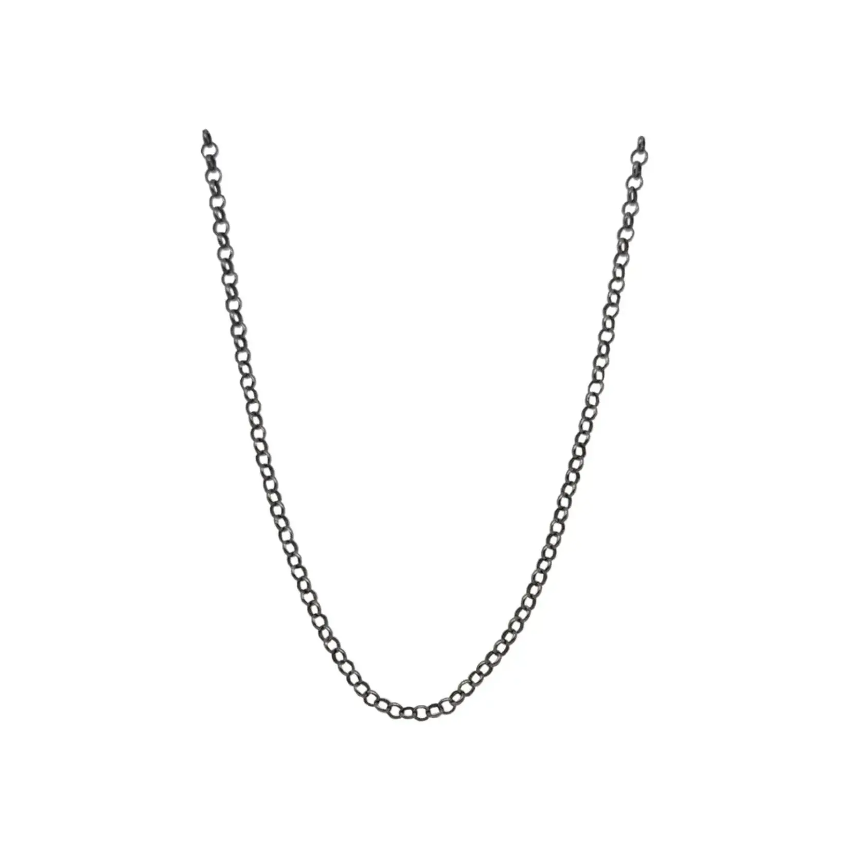 Erica Molinari Oxidized Sterling Silver Round Cable Chain 18/20 inch