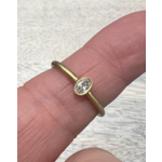 Perfect Jewel Heist Oval Bezel Set Diamond and 18k Ring .23ct