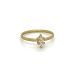 Marquis Prong Set Diamond and 18k Ring .23ctw