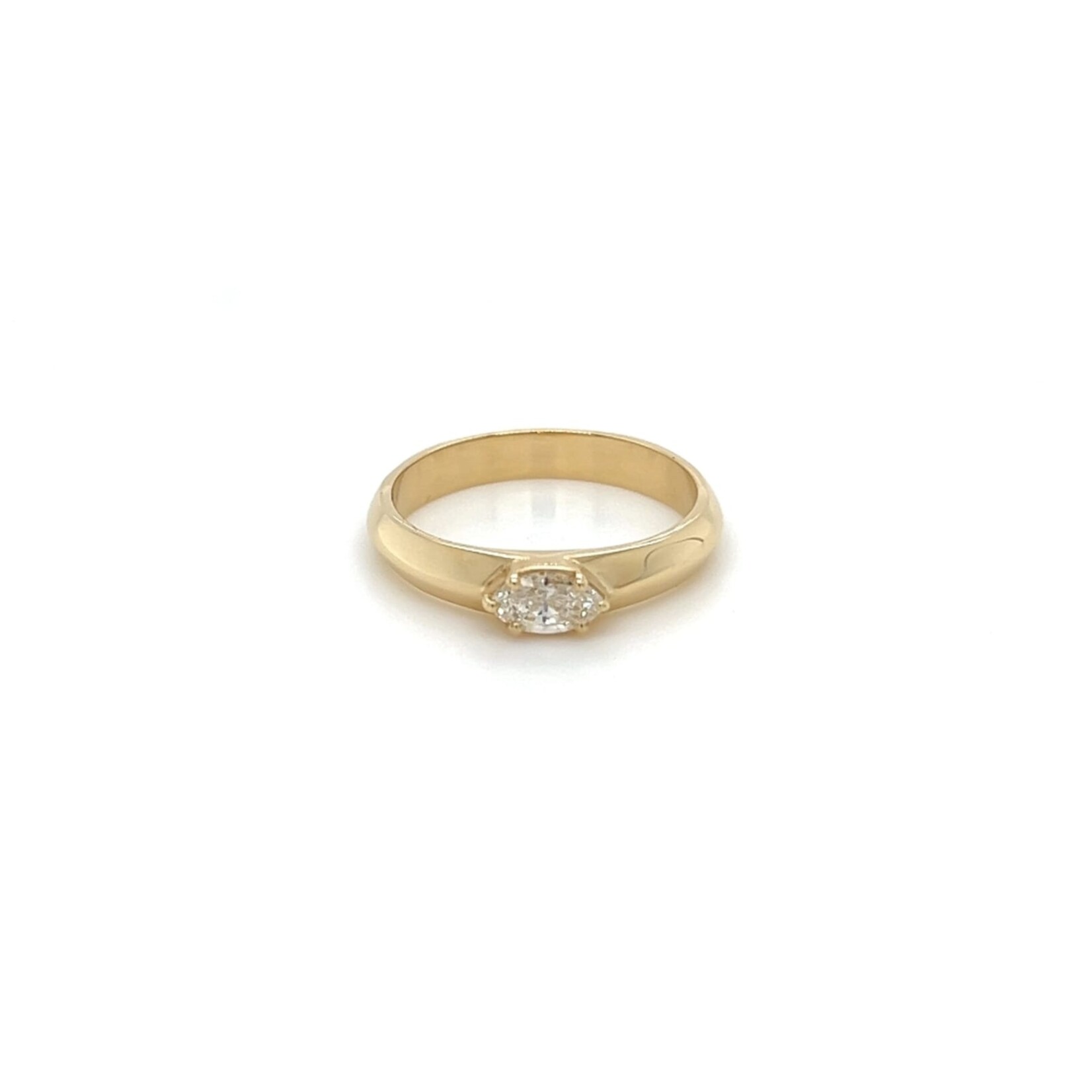 Perfect Jewel Heist Marquis Bezel Set Diamond and 18k Ring .38ct