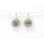 Heather Moore Front Stamp "w" and Back Stamp "xo" on Sterling Silver Round Charm