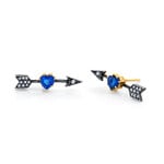 Arman Jewelry Sapphire Heart Arrow Studs
