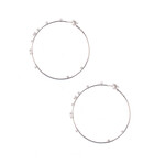 Mattia Cielo Large Rugiada 18k White Gold & Diamond (.47cts) Hoop Earrings