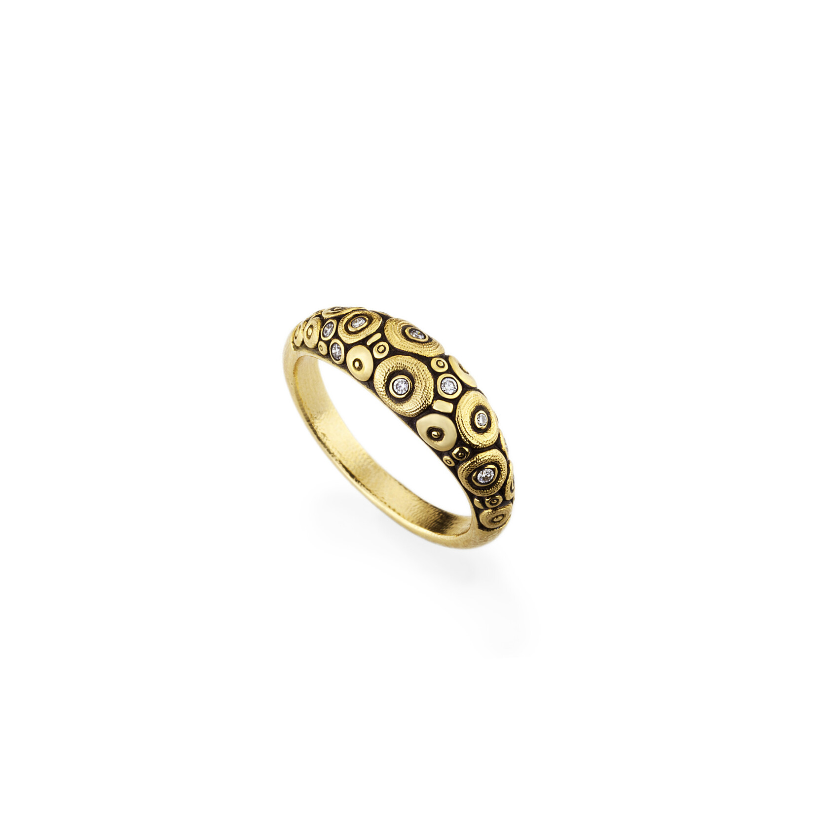 Alex Sepkus Diamond and 18k Yellow Gold "Orchard" Dome Ring