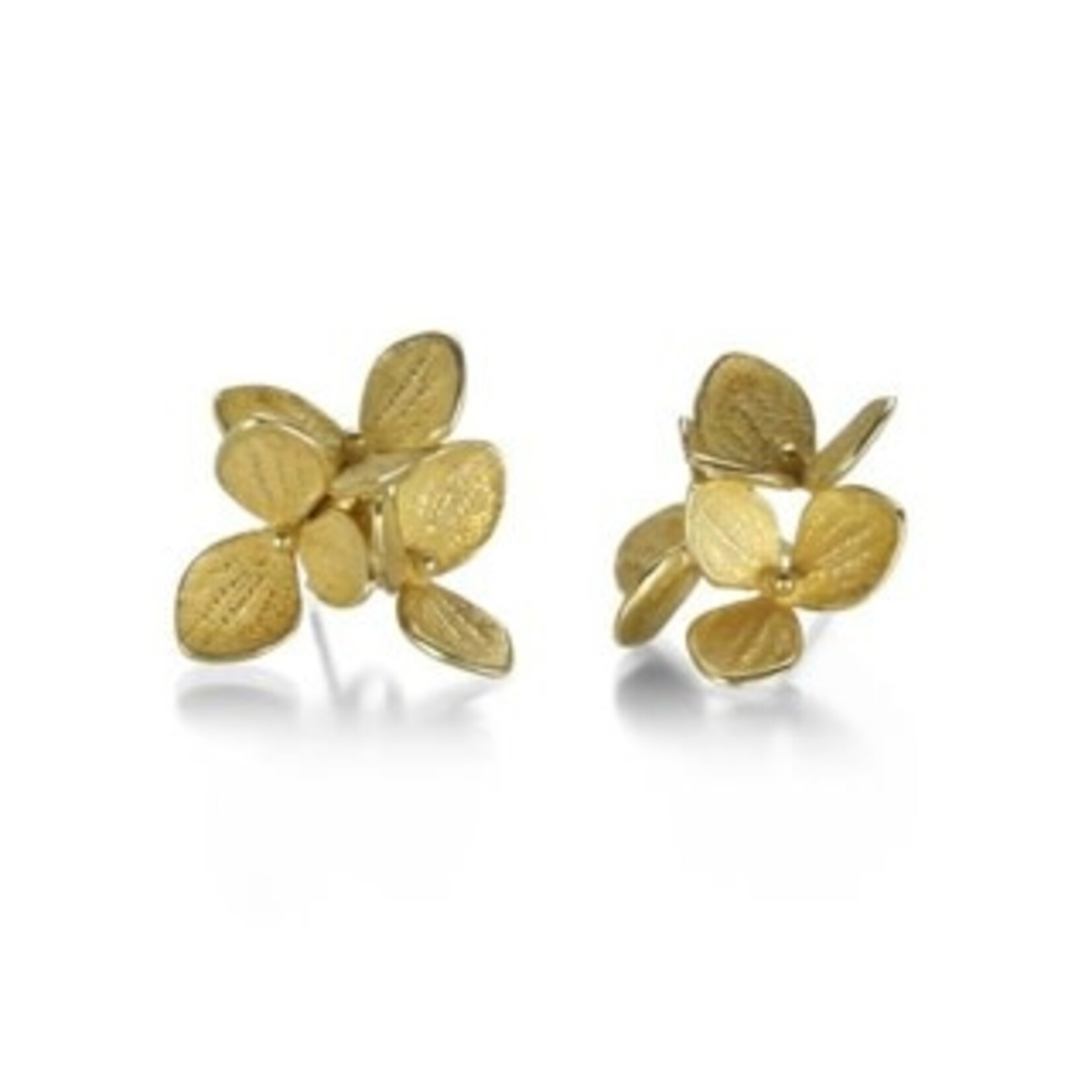 John Iversen Yellow Gold Hydrangea Cluster Earrings