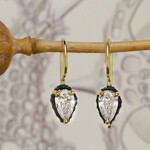 Sarah Graham Metalsmithing Chroma 18K Wire Prong Earrings with Pear Cut LAB Grown Diamonds