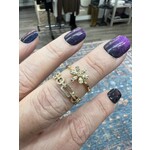 Lui Jewelry 14k & Pave Diamond (.11) Flower Ring, Size 6