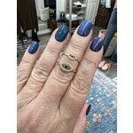 Lui Jewelry Diamond and Sapphire Eye Ring (Small), Size 6