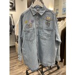 Kim Wyly Hand Painted Oversized Denim Shirt - Owl & Snail