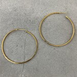 DeNev Large 18k Yellow Gold Vermeil Soft Hammer Hoops