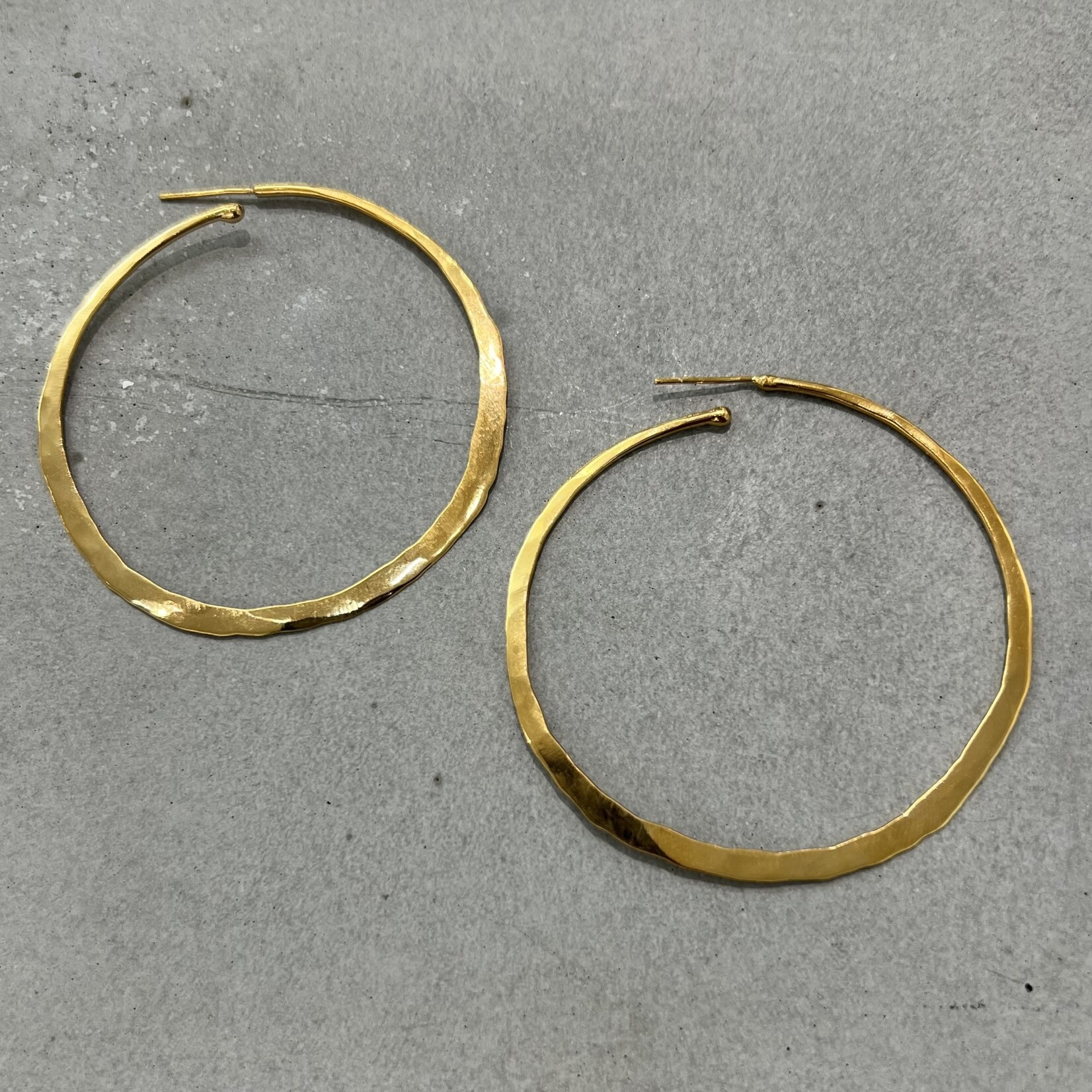 DeNev Large Forged 18k Yellow Gold Vermeil Hoops (14GA)