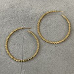 DeNev Medium Bead 18k Yellow Gold Vermeil Hoops