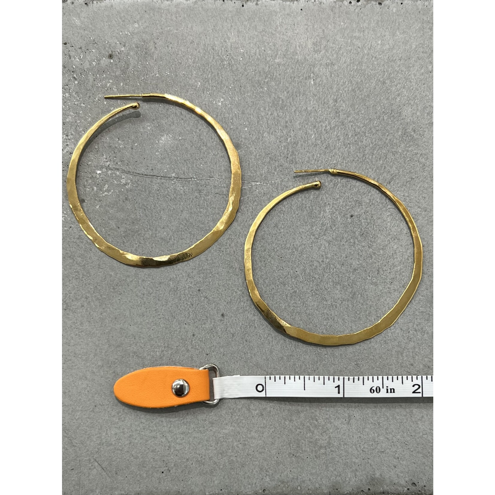 DeNev Large Forged 18k Yellow Gold Vermeil Hoops (14GA)