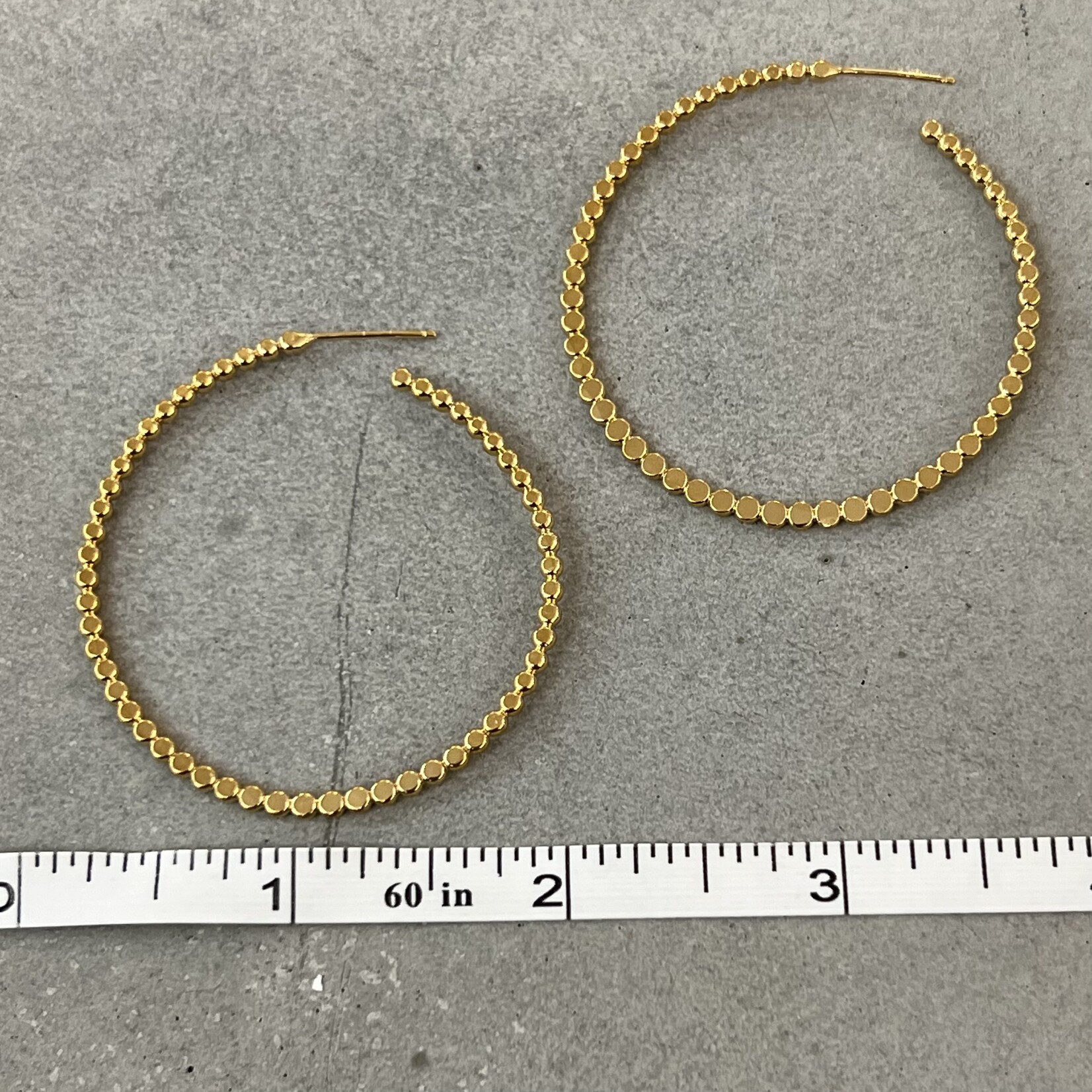 DeNev Medium Forged Bead 18k Yellow Gold Vermeil Hoops