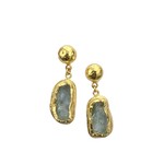 ARA Collection 24k Gold and Aquamarine Drop  Earrings