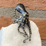 ARA Collection 24k Gold, Oxidized Silver, & Diamond (.46ct) Octopus Ring