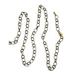 ARA Collection 24k Gold and Oxidized Silver Large Link Necklace 36 inch